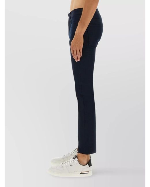 Boss White Twill Straight-Leg Trousers for men