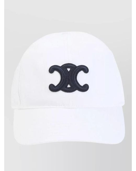 Céline White Cotton Baseball Cap