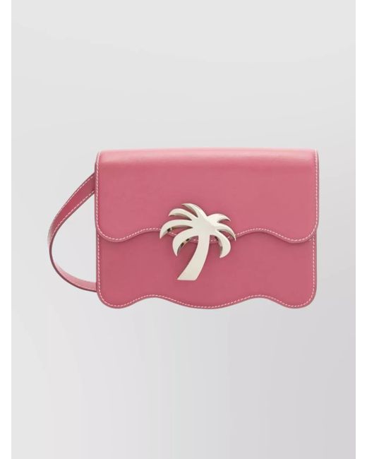 Palm Angels Pink Palm Leather Crossbody Bag