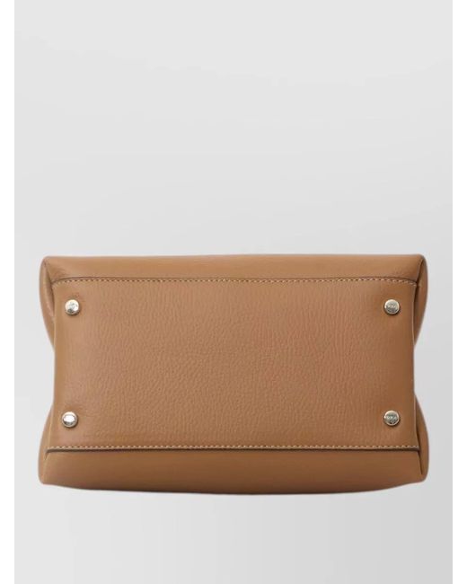 Tod's Brown Micro Leather Shoulder Bag Top Handles