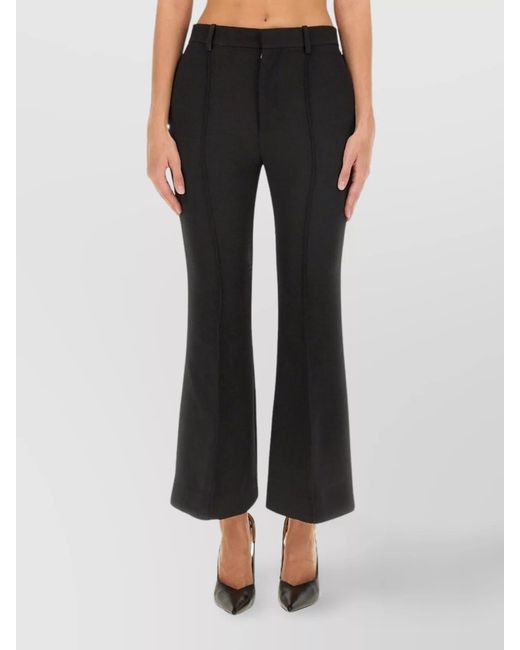 Bottega Veneta White Wool Regular-Fit Flared Trousers