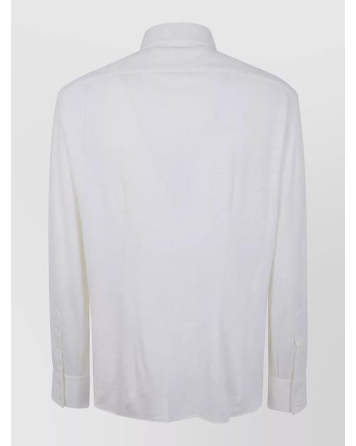 Brunello Cucinelli White Long Sleeve Regular Fit Shirt Buttoned Cuffs for men
