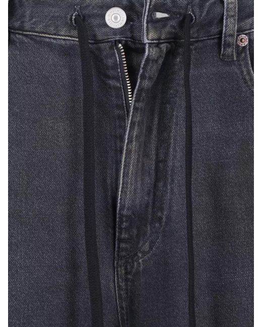 MM6 by Maison Margiela Blue High Waist Wide Leg Denim Pants Pockets