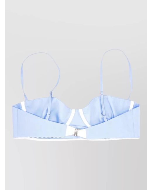 LA ROSE White Cotton Bralette Top Adjustable Straps