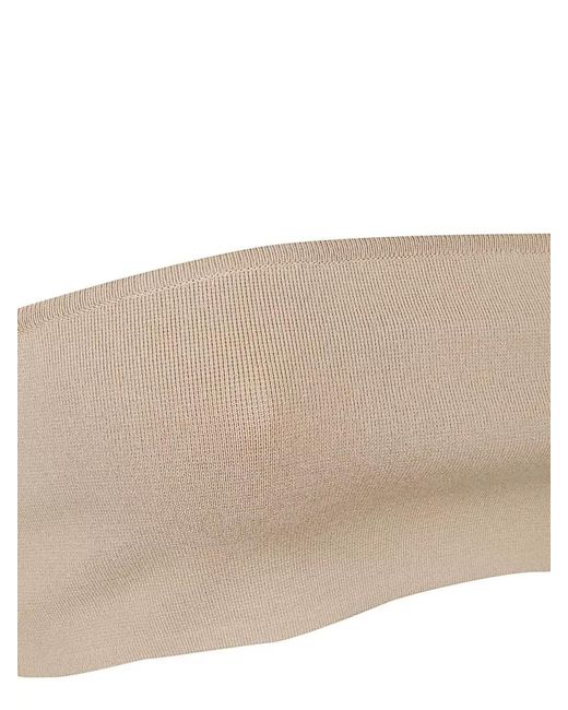 Max Mara Natural Strapless Top Elasticated Band Ribbed Texture