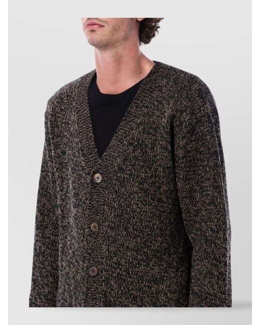 Our Legacy Gray Superfine Wool Relaxed-Fit V-Neck Cardigan for men