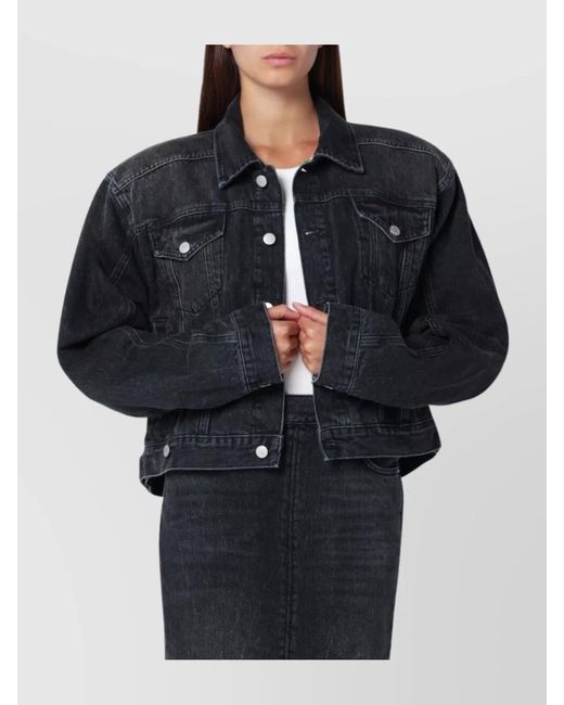 Haikure Black Denim Single Breasted Coat