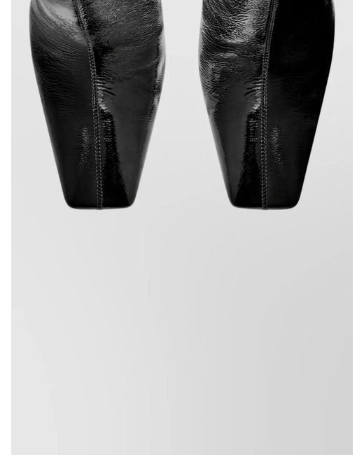 Courreges Black Leather Ankle Boots