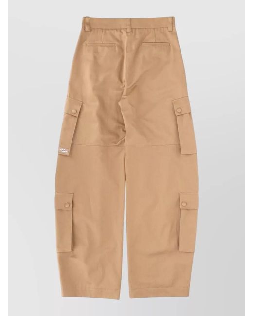 MSGM Natural Cotton Oversized Cargo Trousers