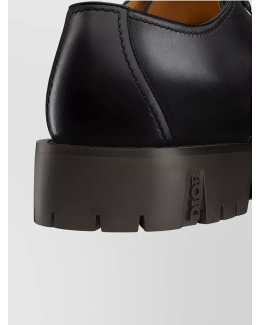 Dior Black Leather Lace-Up Shoes for men