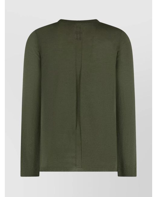 Rick Owens Green Virgin Wool Crew-Neck Sweater for men