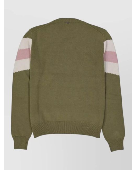 Herno Green Bicolor Wool Sweater for men