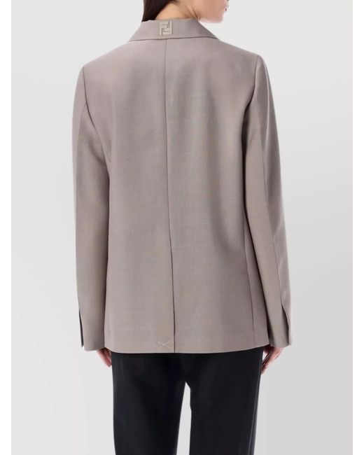 Fendi Gray Mohair Wool Blazer