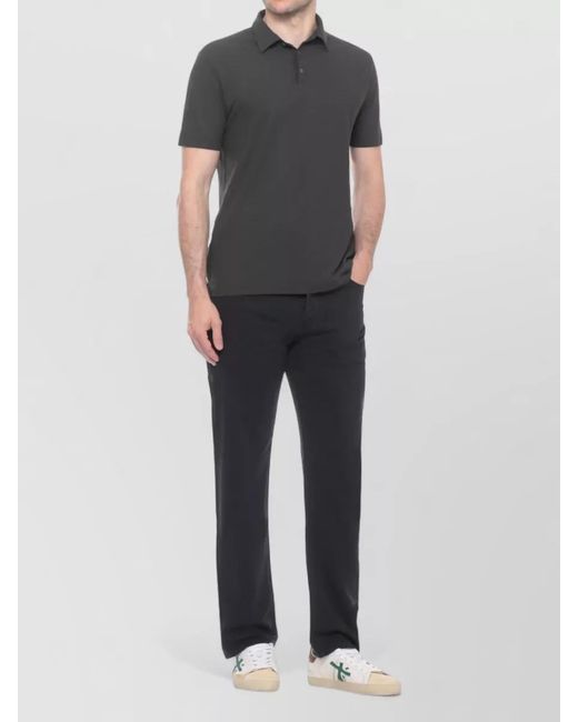 Zanone Gray Polo Shirt Straight Fit Collar Short Sleeves for men