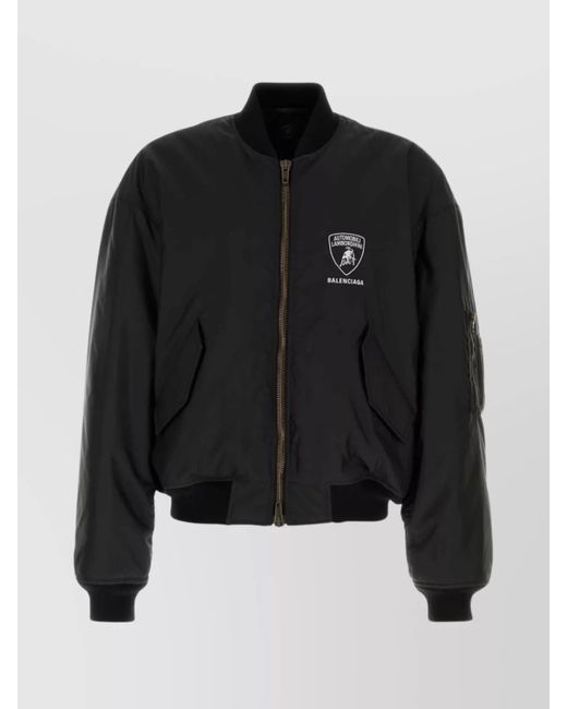 Balenciaga Black Nylon Bomber Jacket for men