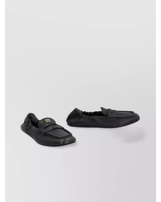 Miu Miu Multicolor Lamb Leather Loafers Ruches