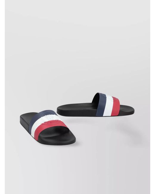 Moncler Multicolor Rubber Logo Slides for men