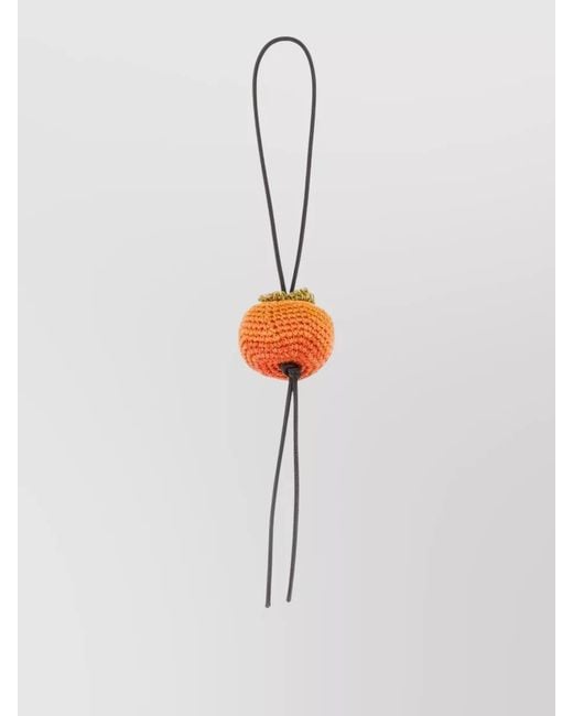 J.W. Anderson White Crochet Persimmon Charm for men