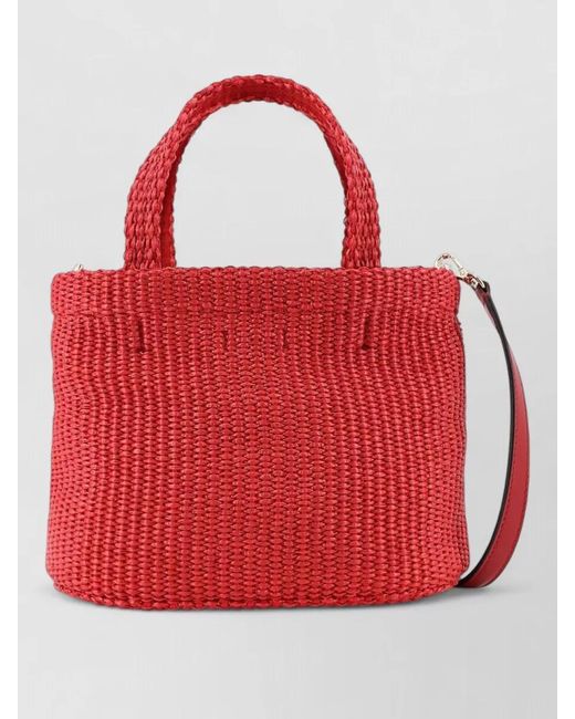 Jimmy Choo Raffia Crossbody Tote Bag Embroidered Logo Front