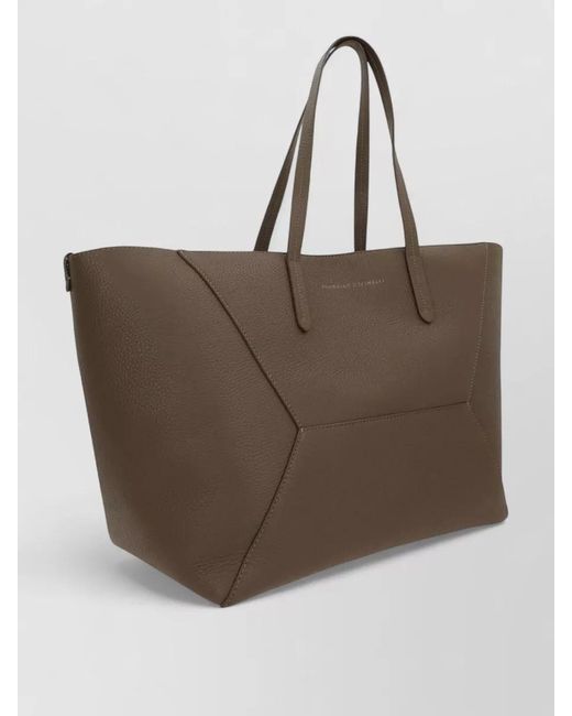 Brunello Cucinelli Brown Leather Shoulder Bag