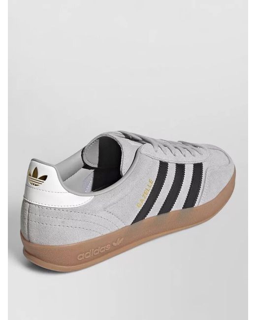 Adidas Originals Gray Sneakers Contrast Stripes Rubber Sole Suede for men