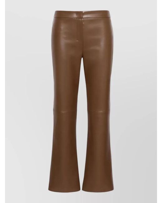 Max Mara Brown Flared Pants Belt Loops Back Pockets