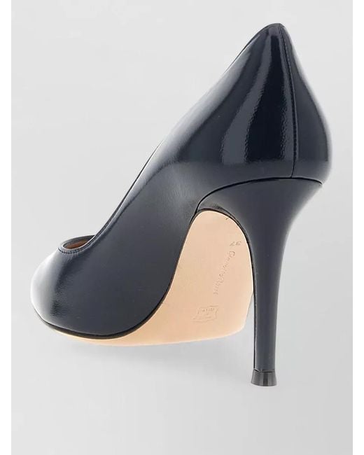 Gianvito Rossi Blue Lamb Leather Pumps