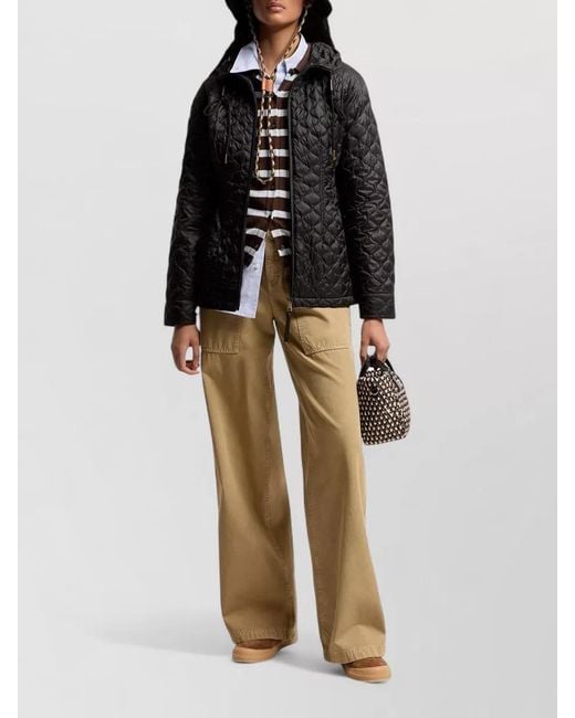 Moncler Black Arum Hooded Mid Length Down Coat