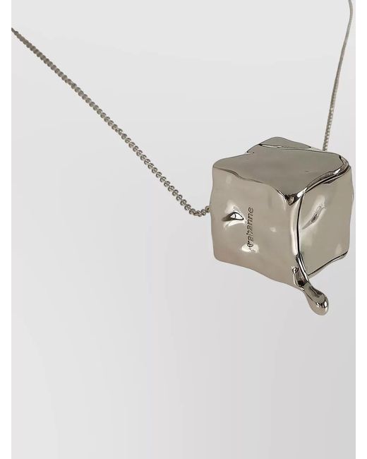 Rabanne White Chain Necklace Pendant Fine Link Design