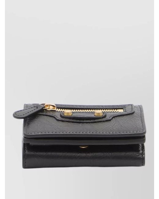 Balenciaga Black Lambskin Mini Wallet