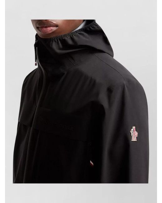 Moncler Black Hooded Packable Shell Jacket for men