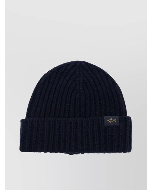 Paul & Shark Blue Textured Wool Blend Beanie for men