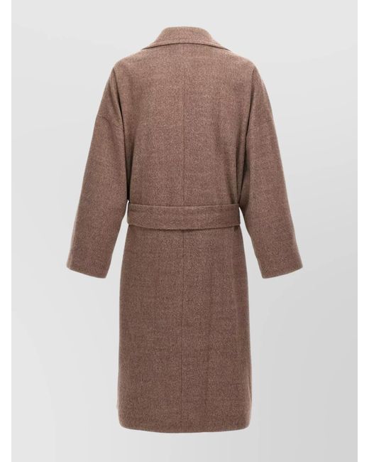 Etro Brown Wool Single Breasted Coat for men