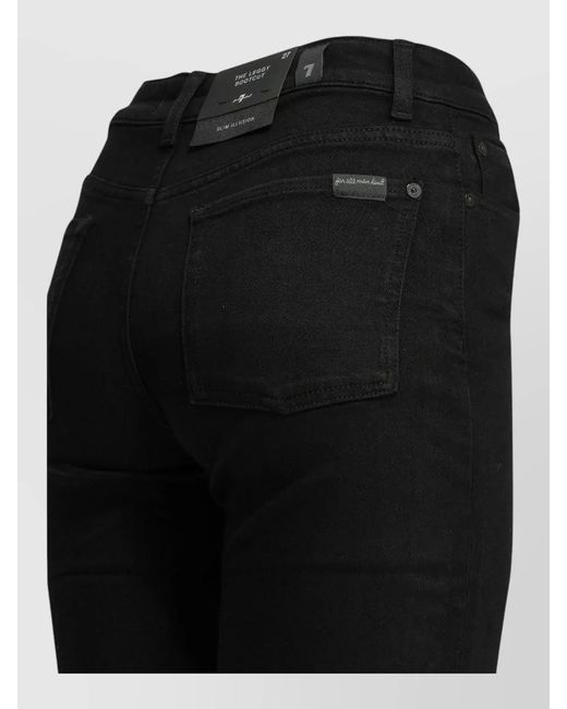 7 For All Mankind Black High Rise Bootcut Stretch Denim Five Pocket