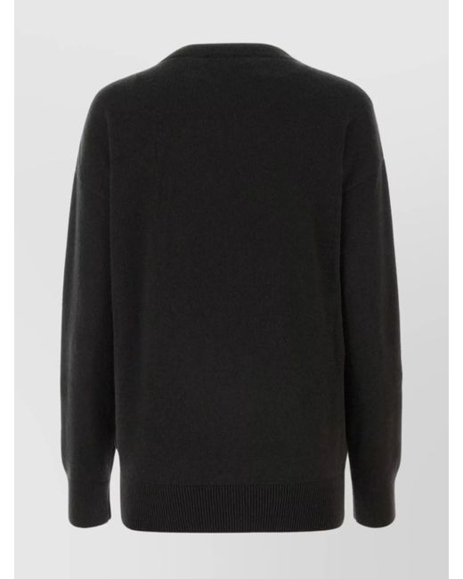 Burberry Black Cashmere Ribbed Crew-Neck Sweater