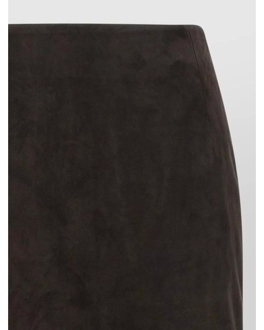 ROTATE BIRGER CHRISTENSEN Black High Waist Skirt Suede Texture Pockets