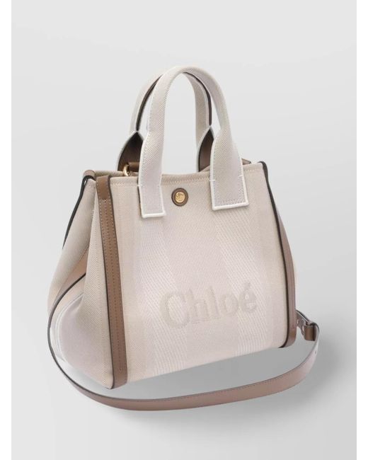 Chloé Natural Carry Small Canvas Tote Bag