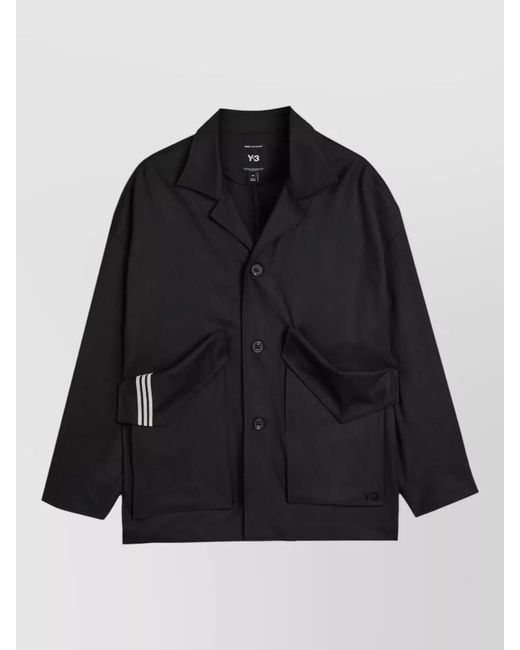 Y-3 Black Wool Blend Oversized Blazer