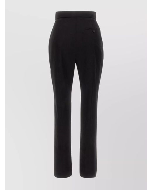 McQueen Black Wool Slim-Fit Trousers