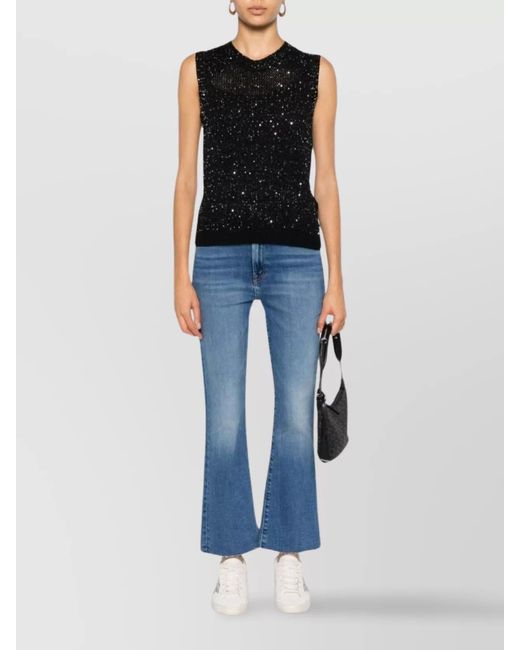 Golden Goose Deluxe Brand Black Knitted Vest With Sequins Embell