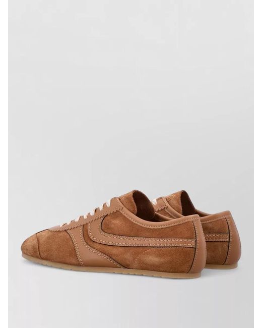 Dries Van Noten Brown Leather Low-Top Sneakers for men
