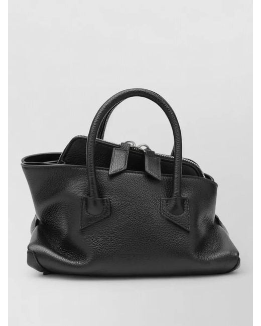 The Attico Black Structured Tote Bag Metal Hardware Top Handles