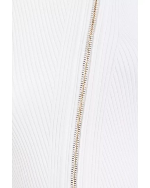 McQueen White Ribbed Knit Cutout Tank Top