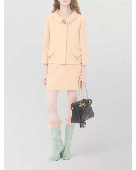 Valentino Natural Virgin Wool A-Line Skirt