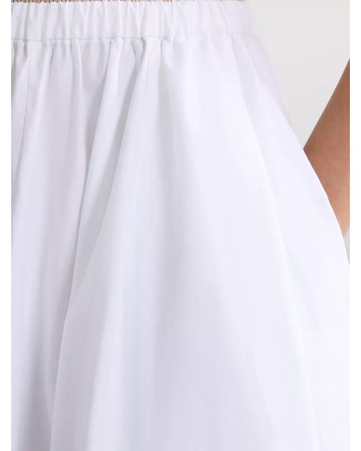 Patou White Silk Midi Skirt