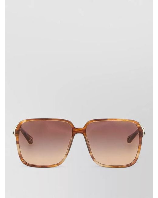 Chloé Pink 59 Square Frame Sunglasses Gradient Lenses
