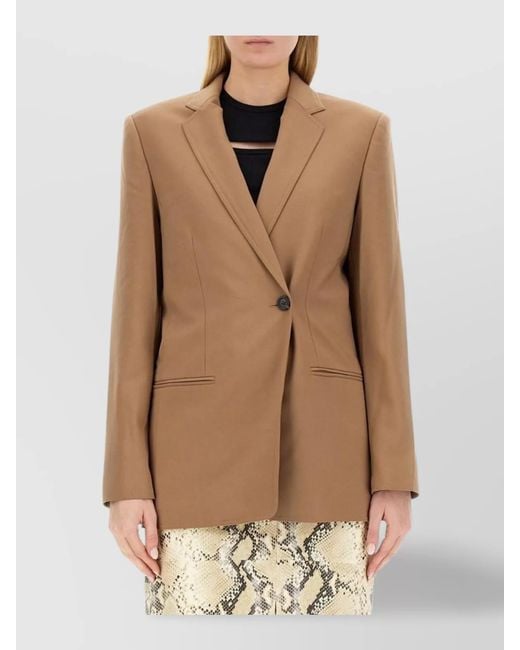 Helmut Lang Natural Single-Breasted Regular-Fit Blazer