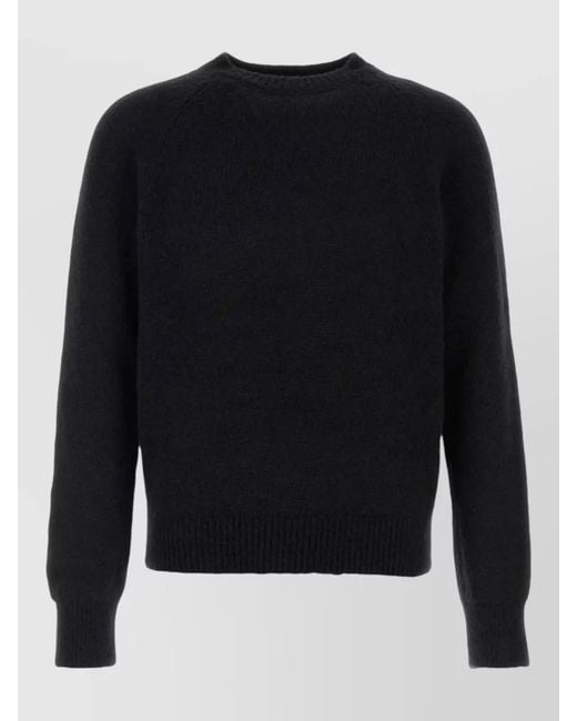 Dries Van Noten Black Alpaca Blend Melbourne Crew Neck Sweater for men