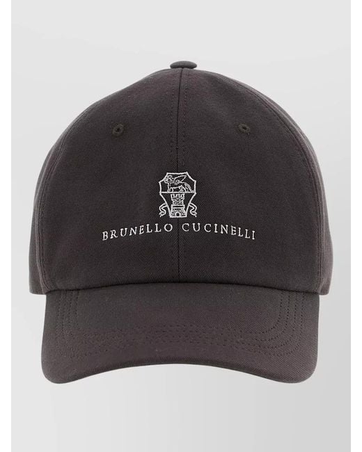 Brunello Cucinelli Gray Logo Baseball Cap Curved Visor for men