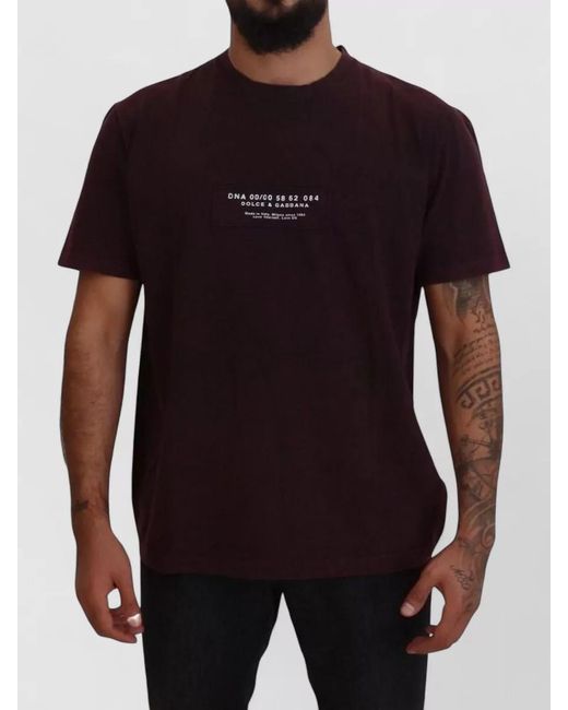 Dolce & Gabbana Black Crew Neck Short Sleeve Cotton T Shirt for men